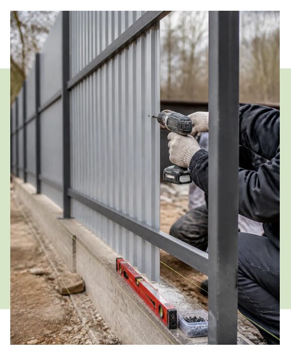 Изготовление забора из профнастила под ключ в Гатчине